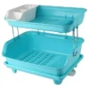 2 Layer Dish Plate Drainer Drying Rack Basket