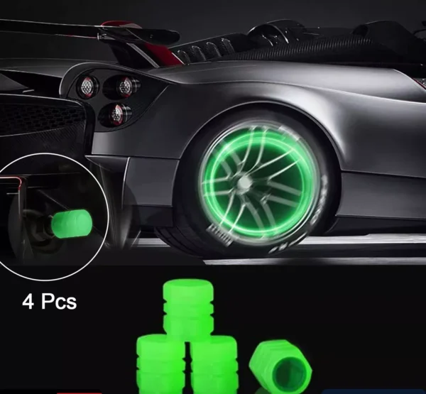 Car Byke Tyre Valve Caps Light Luminous Glow